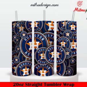 Houston Astros Stickers 20oz Skinny Tumbler Wrap PNG, Instant Download