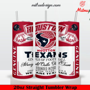 Houston Texans King Of Football Budweiser 20oz Skinny Tumbler Wrap PNG, Designs