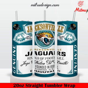 Jacksonville Jaguars King Of Football Budweiser 20oz Skinny Tumbler Wrap PNG, Digital File