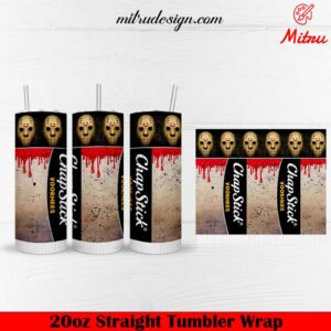 Jason Voorhees 20oz Skinny Tumbler Wrap PNG, Friday The 13th Tumbler Template