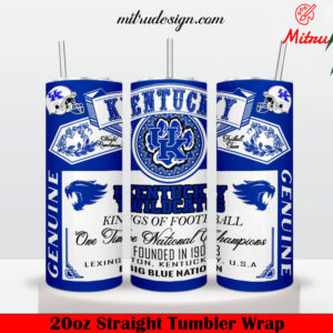 Kentucky Wildcats King Of Football Budweiser 20oz Skinny Tumbler Wrap PNG, Print File