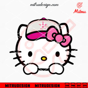 Hello Kitty Houston Astros Hat Peeking SVG, Pink Astros SVG, PNG, DXF, EPS, Files