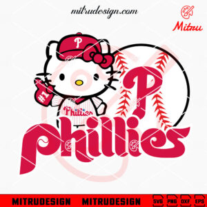 Hello Kitty Philadelphia Phillies Baseball SVG, Cute Phillies SVG, Cutting Files