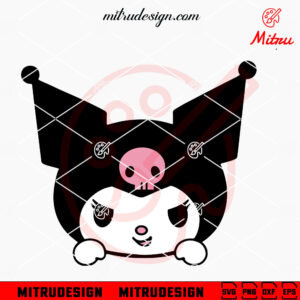 Kuromi Peeking SVG, Funny Kuromi Sanrio SVG, PNG, DXF, EPS, For Stickers