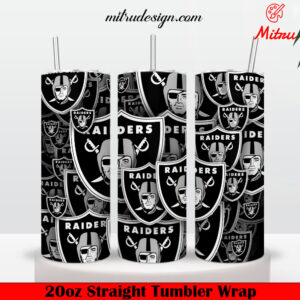 Las Vegas Raiders Stickers 20oz Skinny Tumbler Wrap PNG, Sublimation Designs