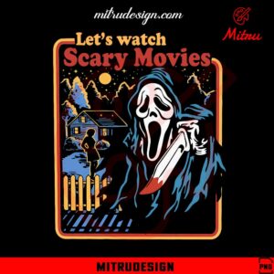 Let's Watch Scary Movies PNG, Scream Movie Halloween PNG, Ghostface PNG