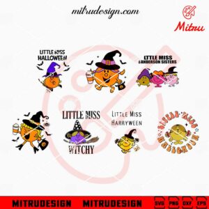 Little Miss Halloween Bundle SVG, Witch SVG, Fall SVG, Cute Spooky SVG