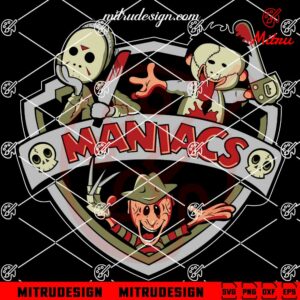 Maniacs SVG, Horror Movie SVG, Maniacs Halloween SVG, PNG, DXF, EPS, Cut Files