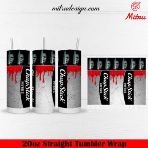 Michael Myers Chapstick 20oz Skinny Tumbler Wrap PNG, Halloween Tumbler Templates