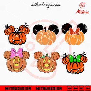 Mickey Minnie Halloween Pumpkin Bundle SVG, PNG, DXF, EPS, Digital Download