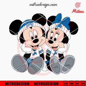 Mickey And Minnie Detroit Lions SVG, PNG, DXF, EPS, Instant Download