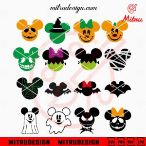 Mickey Mouse Head Halloween Free SVG, PNG, DXF, EPS, Files