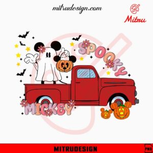 Mickey Spooky PNG, Halloween Truck PNG, Digital Download