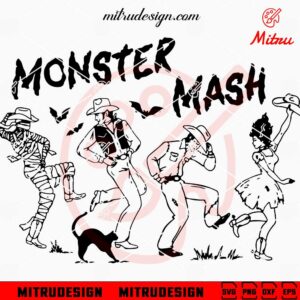 Monster Mash SVG, Vintage Ghost Halloween SVG, PNG, DXF, EPS, Designs