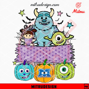 Monster University Halloween Custom Name Tag PNG, Sully, Mike, Boo Halloween PNG