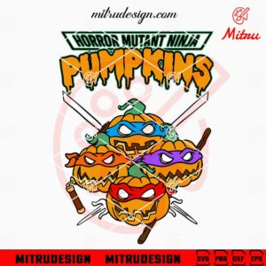 Ninja Turtle Halloween SVG, Horror Mutant Ninja Pumpkin SVG, PNG, DXF, EPS, Cricut