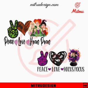 Peace Love Hocus Pocus PNG, Halloween Sisters PNG, Sublimation