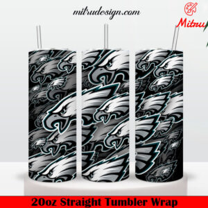 Philadelphia Eagles Stickers 20oz Skinny Tumbler Wrap PNG, Files