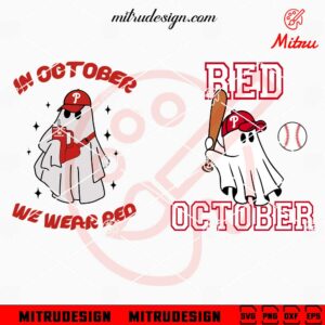 Philadelphia Phillies Ghost Bundle SVG, Red October SVG, PNG, DXF, EPS, Vector