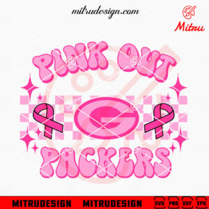 Green Bay Packers Pink Out Breast Cancer SVG, Packers Football Pink Ribbon SVG, Designs