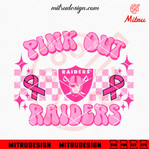 Las Vegas Raiders Pink Out Breast Cancer SVG, Raiders Football Pink Ribbon SVG, Cut Files