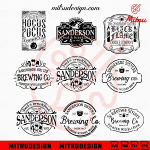 Sanderson Sister Brewing Co Bundle SVG, Hocus Pocus Sign SVG, PNG, DXF, EPS