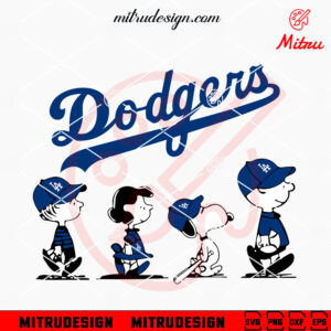 Peanuts Snoopy Los Angeles Dodgers SVG, Cute Dodgers Cartoon SVG, PNG, DXF, EPS