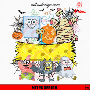 SpongeBob SquarePants Halloween Custom Name PNG, Patrick Star Halloween PNG, Designs