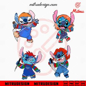 Stitch Halloween Chucky SVG, PNG, DXF, EPS, Cut Files