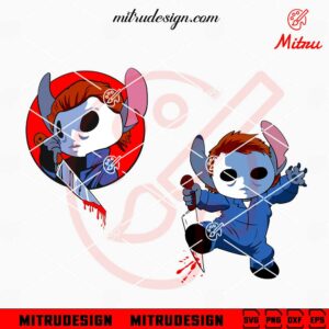 Stitch Michael Myers SVG, Stitch Halloween Movie SVG, PNG, DXF, EPS, Download