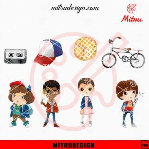 Stranger Things Clipart Bundle PNG, Eleven, Dustin Henderson PNG, Files