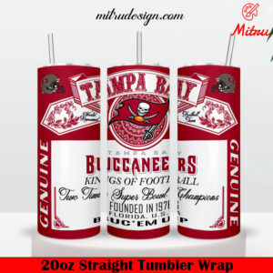 Tampa Bay Buccaneers King Of Football Budweiser 20oz Skinny Tumbler Wrap PNG, Files