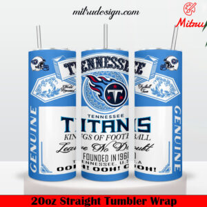 Tennessee Titans King Of Football Budweiser 20oz Skinny Tumbler Wrap PNG, Design