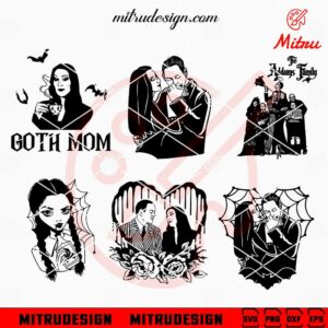 The Addams Family Bundle SVG, Gomez, Morticia, Wednesday Addams SVG, Clipart