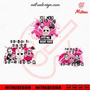 This Mask Is All That Fits Me Right Now Bundle SVG, Horror X Mean Girls SVG, Pink Halloween SVG