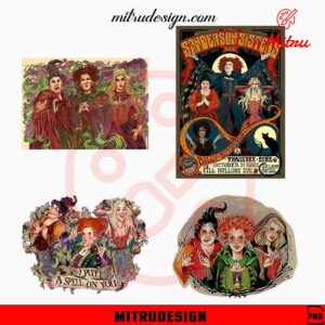 Vintage Hocus Pocus Bundle PNG, Retro Sanderson Sisters PNG, I Put A Spell On You Halloween PNG