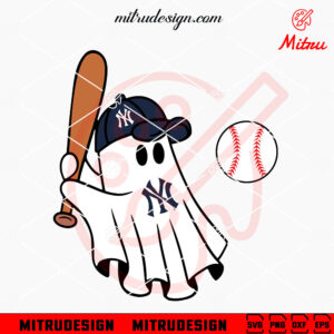 New York Yankees Baseball Ghost SVG, Yankees Halloween SVG, PNG, DXF, EPS, Cutting Files