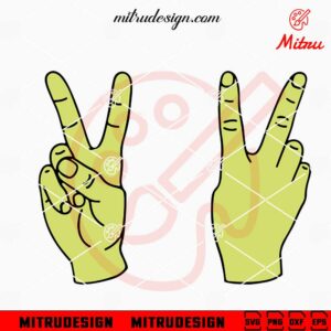 Zombie Hand SVG, Peace Sign Hand Halloween SVG, PNG, DXF, EPS, Cut Files