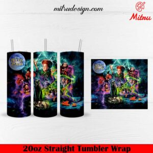 Hocus Pocus Movie 20oz Skinny Tumbler Wrap PNG, Digital Download