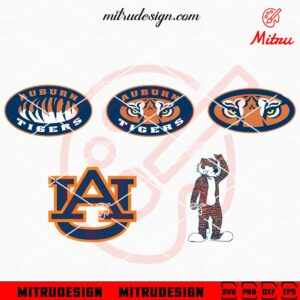 Auburn Tigers Logo Bundle SVG, Auburn University Sports SVG, Aubie The Tiger SVG