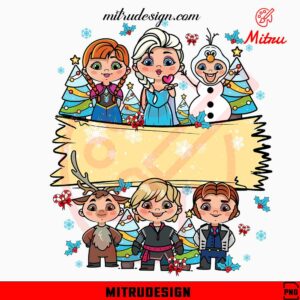 Baby Frozen Custom Name PNG, Elsa Anna Olaf Xmas PNG, Print