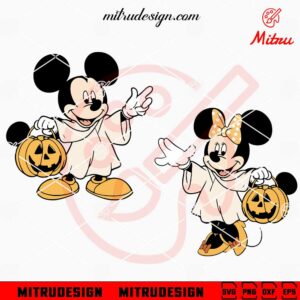 Baby Mickey Minnie Ghost SVG, Trick Or Treat SVG, Cute Halloween SVG, For Kids