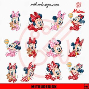 Baby Minnie Bundle PNG, Baby Mouse Girl Disney PNG, Clipart Files