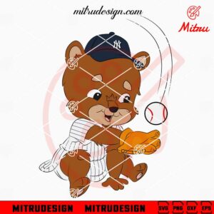 Baby New York Yankees Bear Mascot SVG, Cute Yankees SVG, For Kids