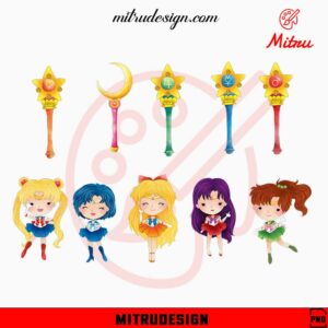 Baby Sailor Moon Bundle PNG Free, Cute Japanese Anime PNG, Designs