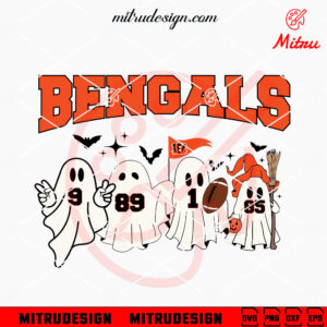 Bengals Ghost SVG, Funny Cincinnati Bengals Halloween SVG, PNG, DXF, EPS