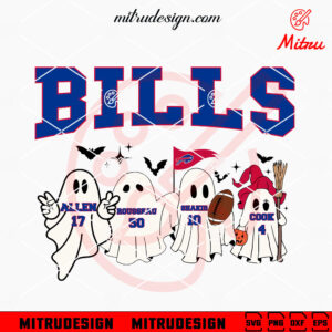 Bills Ghost SVG, Funny Buffalo Bills Halloween SVG, PNG, DXF, EPS, Files