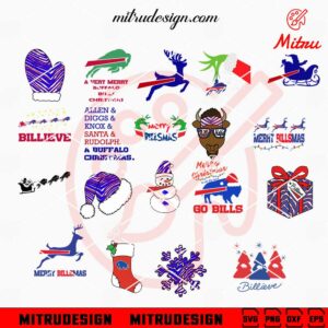 Buffalo Bills Christmas Bundle SVG, Merry Billsmas SVG, PNG, DXF, EPS, Files