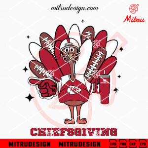 Kansas City Chiefs Turkey With Stanley SVG, Chiefsgiving SVG, PNG, DXF, EPS, Files