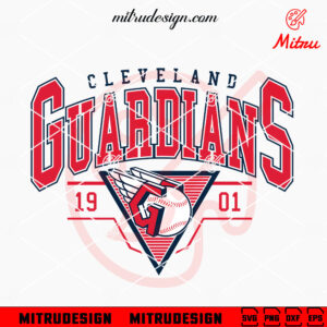 Cleveland Guardians 1901 SVG, Vintage Guardians Baseball SVG, PNG, DXF, EPS, Cricut